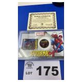 SPIDER-MAN STAMP AND KENNEDY HALF