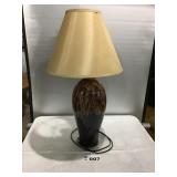 BROWN GLAZED TABLE LAMP