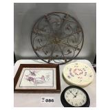 IRON WORK, PICTURE, CLOCK, BIRTHDAY CARUSOLE