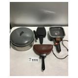 SMALL ELECTRIC SKILLET, OMELET MAKER, PANS,