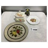 PLATES, GRAVY DISH, WATER GLOBE