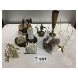 BRASS & GLASS PIECES, HANGERS, NAPKIN RINGS