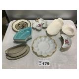 RELISH DISHES, EGG DISH, OWL PLATE