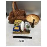 BASKET, WOOD BOWL, STEAMER, JUICER, FOIL PANS