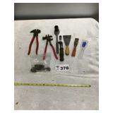 FENCING PLIERS, RATCHET,  TAPS, MISC TOOLS