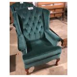 GREEN WINGBACK CHAIR MATCHES LOT 626