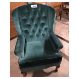 GREEN WINGBACK CHAIR MATCHES LOT 625