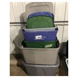 6 LARGE TOTES WITH LIDS