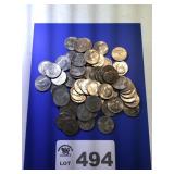 60 KENNEDY HALF DOLLARS, MOSTLY BI CENTENNIAL
