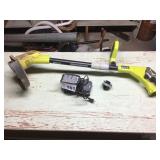 RYOBI CORDLESS WEEDEATER, CHARGER, BATTERY RYOBI CORDLESS WEEDEATER, CHARGER, BATTERY