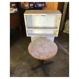 SMALL TABLE, 2 WOODEN BOXES SMALL TABLE, 2 WOODEN BOXES