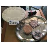 CAKE PLATE, TRAY, COASTERS CAKE PLATE, TRAY, COASTERS
