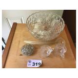 PUNCHBOWL SET, FLORAL FROG PUNCHBOWL SET, FLORAL FROG