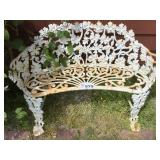 WROUGHT IRON BENCH missing a piece on seat WROUGHT IRON BENCH missing a piece on seat