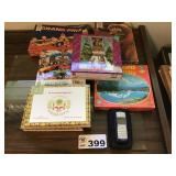 PUZZLES, OLD PHONE, CIGAR BOXES PUZZLES, OLD PHONE, CIGAR BOXES