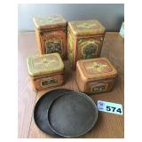 TIN CANISTERS, LIDS TIN CANISTERS, LIDS