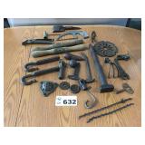 CROSS CUT SAW HANDLES, MISC OLD TOOLS, HOOKS CROSS CUT SAW HANDLES, MISC OLD TOOLS, HOOKS