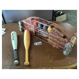 CROQUET SET, WIFFLE BALL BATS CROQUET SET, WIFFLE BALL BATS