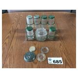 VINTAGE HOOSIER SPICE RACK, LIDS VINTAGE HOOSIER SPICE RACK, LIDS