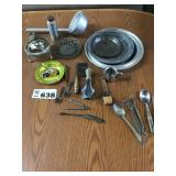 ASHTRAYS, CHOPPER, PIE PANS, UTENSILS ASHTRAYS, CHOPPER, PIE PANS, UTENSILS