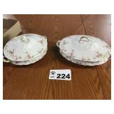THEODORE HAVILAND CHINA BOWLS WITH LIDS THEODORE HAVILAND CHINA BOWLS WITH LIDS