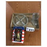 BOB HOPE FIGURE, BOOT MUG, PARTY TRAY DISHES BOB HOPE FIGURE, BOOT MUG, PARTY TRAY DISHES
