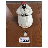 MCCOY BLACK AMERICANA COOKIE JAR AND MAGNET 11.5 MCCOY BLACK AMERICANA COOKIE JAR AND MAGNET 11.5
