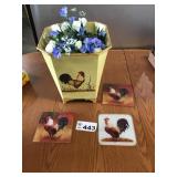 CHICKEN TRASH CAN, TRIVETS CHICKEN TRASH CAN, TRIVETS