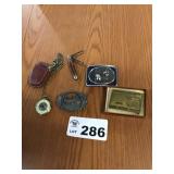 BELT BUCKLES, POCKET WATCH, POCKET KNIFE BELT BUCKLES, POCKET WATCH, POCKET KNIFE