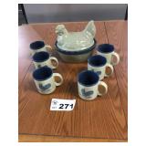HEN ON NEST WITH MATCHING MUGS HEN ON NEST WITH MATCHING MUGS