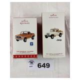 HALLMARK KEEPSAKE JEEP AND CHEVROLET C-10 SPORT