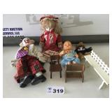 PORCELAIN CLOWN, DOLLS, FURNITURE PORCELAIN CLOWN, DOLLS, FURNITURE