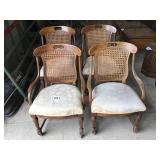 4 CANE BACKED CHAIRS