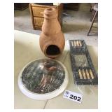 CHIMINEA, THERMOMETER, SKEWERS