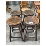 4 WOODEN STOOLS