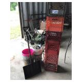 PLASTIC CRATES, BUCKETS, SHOVEL