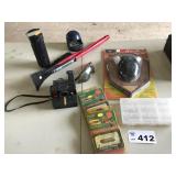 POLAROID CAMERA, MOUNTING KIT, PAINT BALLS, MISC