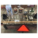 STEINS, FLASK, SHOT GLASSES,