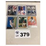 ASSORTMENT OF SIX BASEBALL CARDS ASSORTMENT OF SIX BASEBALL CARDS