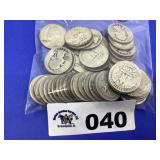 WASHINGTON QUARTERS SILVER (50 COINS)