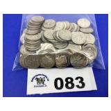 ROOSEVELT DIMES SILVER (100 COINS)