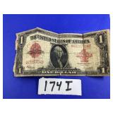 1923 ONE DOLLAR LARGE NOTE RED SEAL