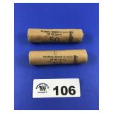 2 BANK ROLLS OF UNCIRCULATED 1966 PENNIES