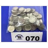 ROOSEVELT DIMES SILVER (100 COINS)