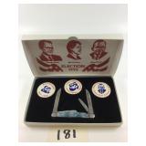 FROST ELECTION 1992 KNIFE, BADGE SET