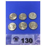 SUSAN B ANTHONY DOLLARS (6 coins)