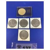 EISENHOWER DOLLARS (5 coins)
