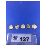 SILVER DIMES (5 coins)