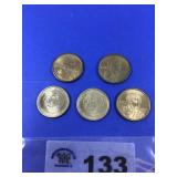 DOLLAR PRESIDENTIAL COINS (5 coins)