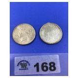 1923 PEACE DOLLAR, 1925 PEACE DOLLAR (2 coins)